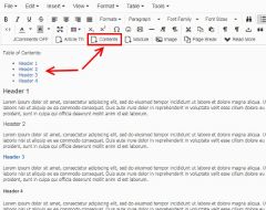 Joomla Editor - Article - Table of Contents Extension