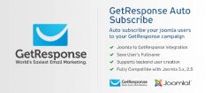 Joomla GetResponse Auto Subscribe Extension