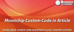 Joomla Moonchip Custom Code in Article Extension