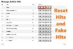 Joomla Reset Article Hits and Fake Hits Extension