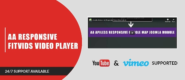 Joomla AA Responsive Fitvids Video Player Extension