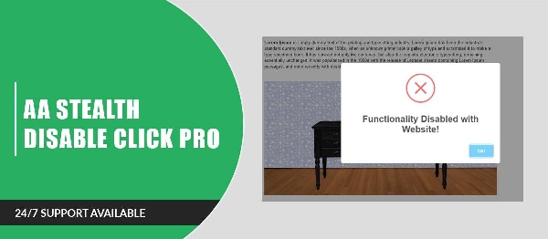 Joomla AA Stealth Disable Click Pro Extension