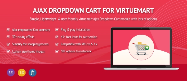 Joomla Ajax Dropdown Cart For Virtuemart Extension