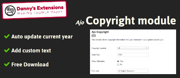 Joomla Ajo Copyright Module Extension