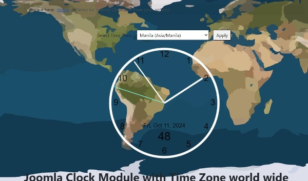 Joomla Analog Clock Time Zone Display Extension