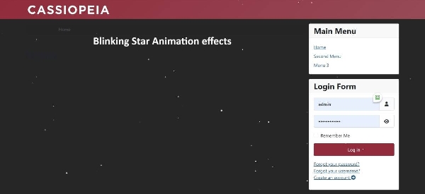 Joomla Blinking Star Animation Extension