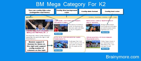 Joomla BM Mega Category For K2 Extension