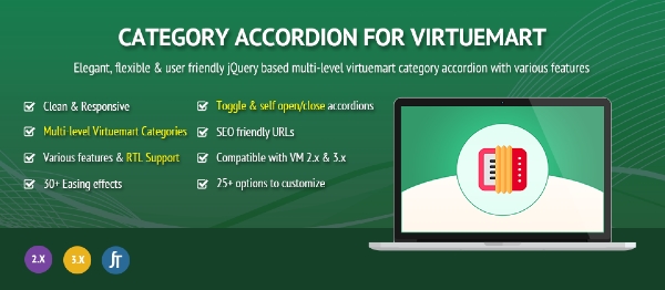 Joomla Category Accordion For Virtuemart Extension