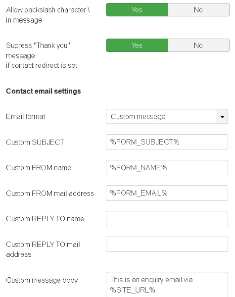 Joomla Contact Form Enhancer Extension