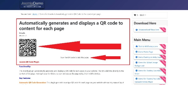 Joomla Content Auto QR Code Generator Extension