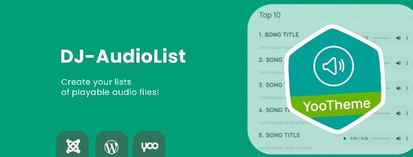 Joomla DJ-AudioList- YOOtheme PRO Element Extension