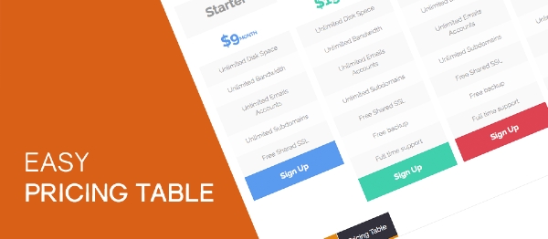 Joomla Easy Pricing Table Extension