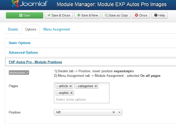 Joomla EXP Module Positions Extension