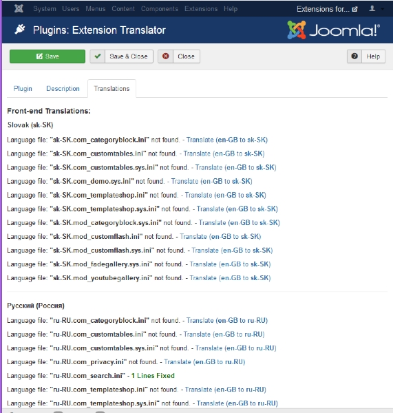 Joomla Extension Translator Extension