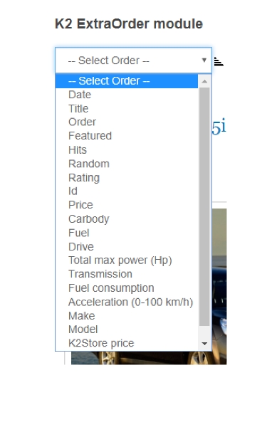Joomla ExtraOrder For K2 Extension