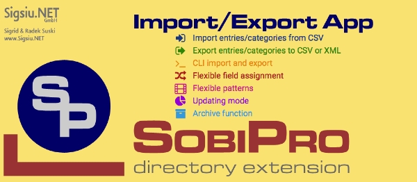 Joomla Import/Export Application For SobiPro Extension