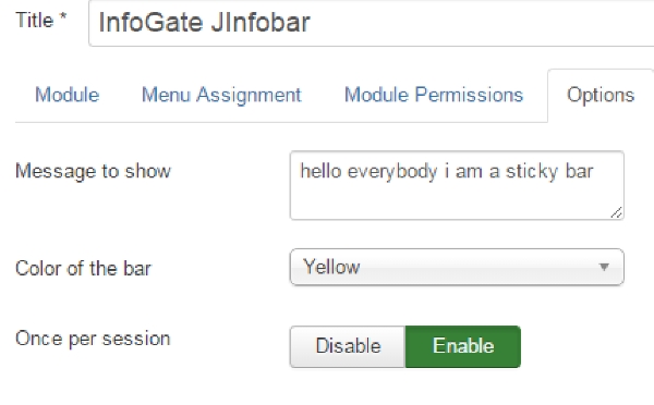 Joomla InfoGate JInfobar Extension