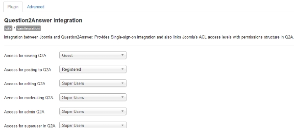 Joomla Integration For Question2Answer Extension