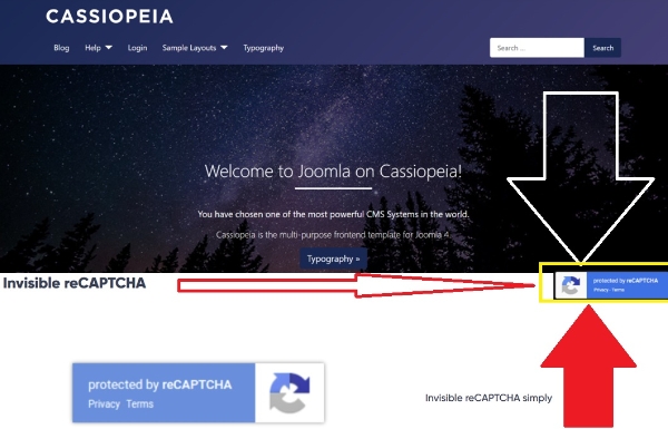 Joomla Invisible Google ReCAPTCHA All Page Extension