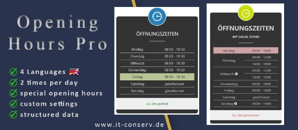 Joomla Itcs Open Hours Pro Extension