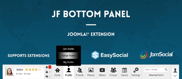 Joomla JF Bottom Panel Extension