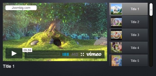 Joomla Joombig Video Slider Vertical Extension