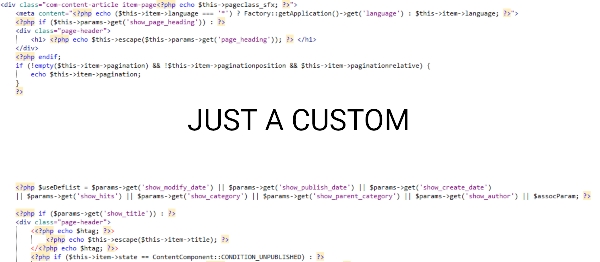 Joomla Just A Custom Extension