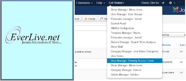 Joomla Last Visited Links Menu For Admin Extension