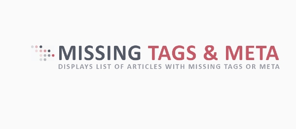 Joomla Missing Tags & Meta Extension