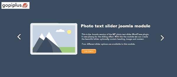 Joomla Photo Text Slider Extension