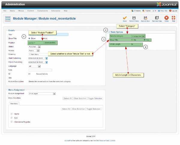 Joomla Recent Article Extension