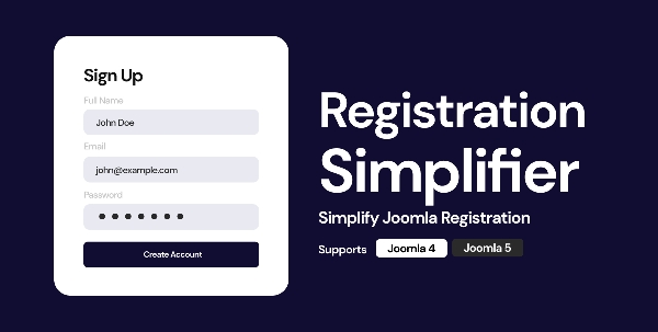 Joomla Registration Simplifier Extension