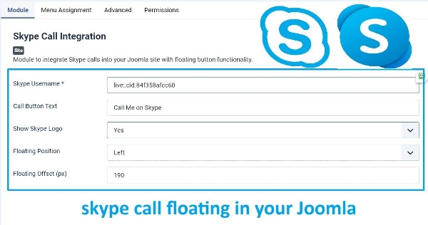 Joomla Skype Call Integration Extension