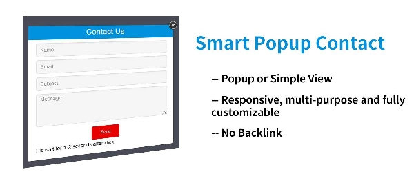 Joomla Smart Popup Contact Extension