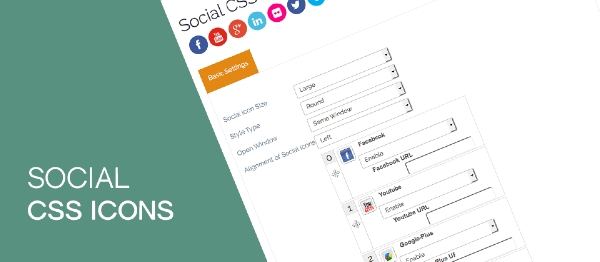 Joomla Social CSS Icons Extension