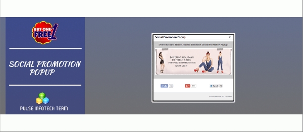 Joomla Social Promotion Popup Extension
