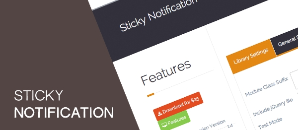 Joomla Sticky Notification Extension