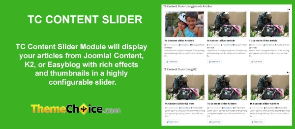 Joomla TC Content Slider Extension