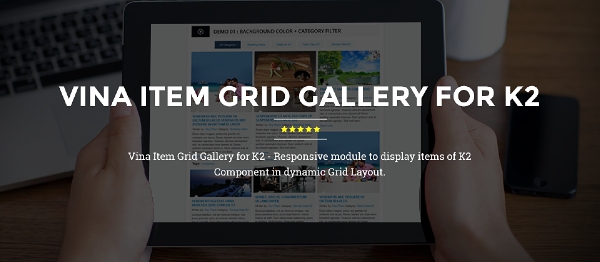 Joomla Vina Item Grid Gallery For K2 Extension