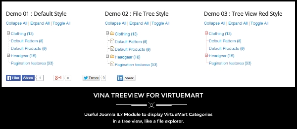 Joomla Vina Treeview For VirtueMart Extension