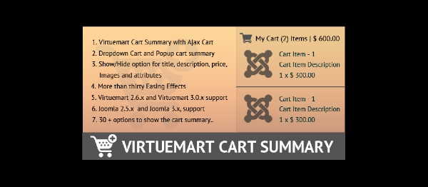 Joomla VM Cart Summary For Virtuemart Extension