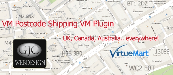 Joomla VM Postcode  For VirtueMart Extension